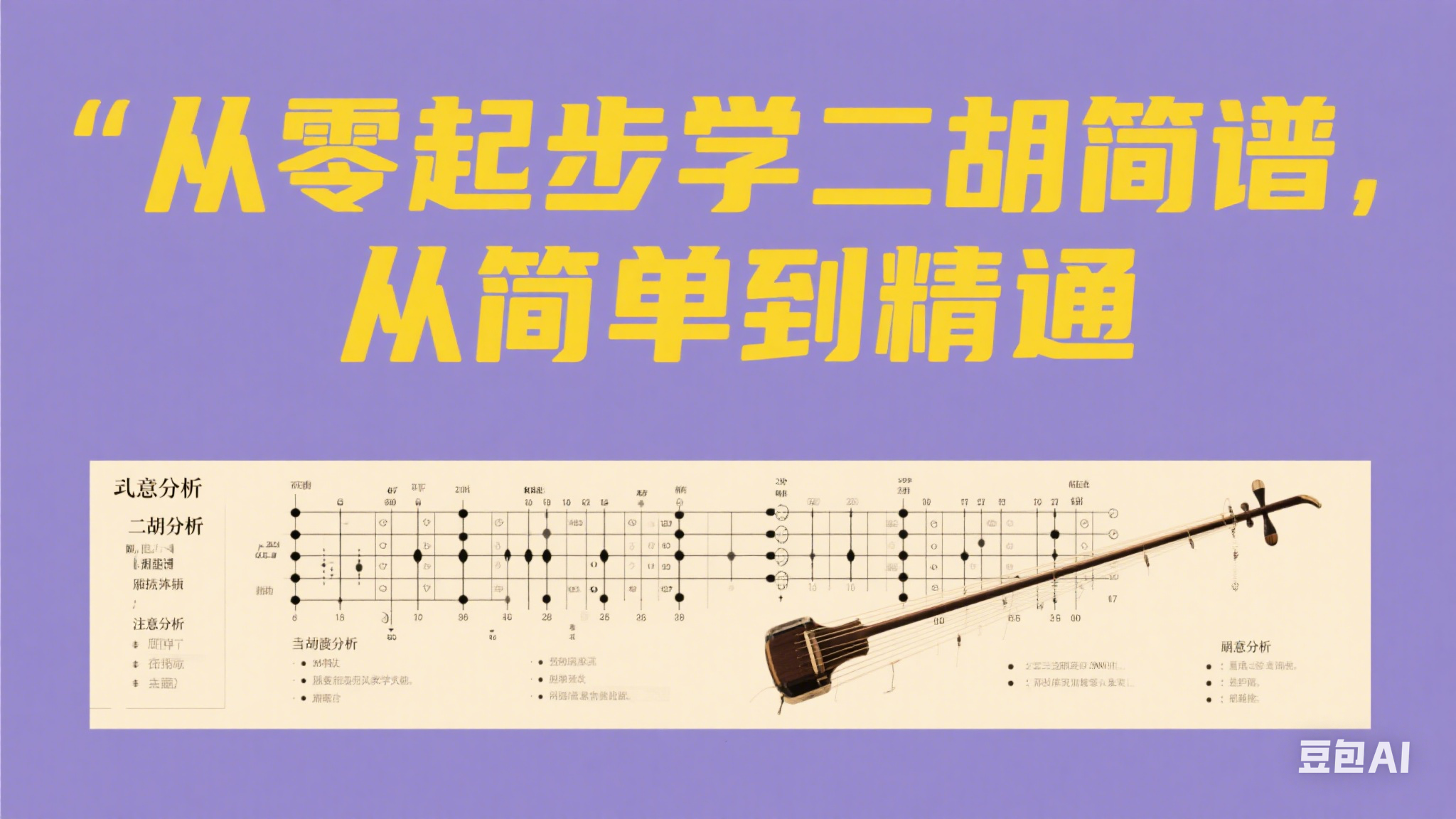 售价1280元的课程，从零起步学二胡简谱，从简单到精通